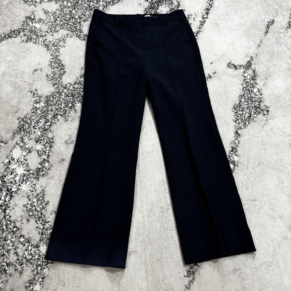 J.Crew Collection Carreman Women's Trouser Pants Size 12T Navy Blue Flare